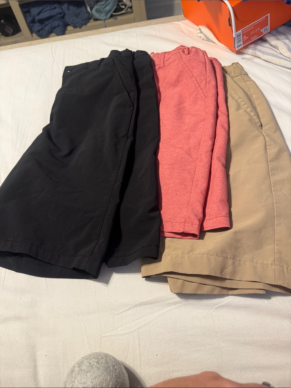 The Children's Place Black, Coral, Khaki Kids Shorts Trio